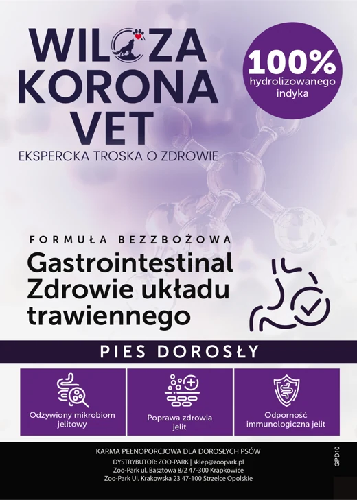 Etykieta Wilcza Korona VET: Gastrointestinal, Pies dorosły
