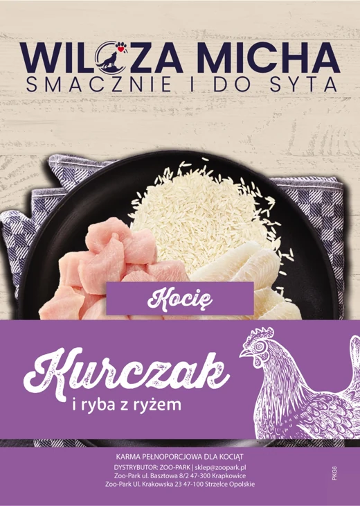 Etykieta Wilcza Micha: Kurczak i ryba, Kocię