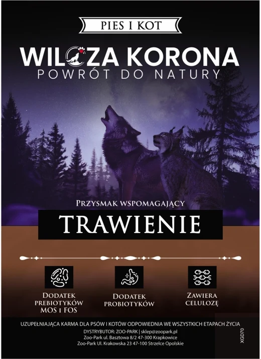 Etykieta Wilcza Korona: Trawienie, Pies i kot — wszystkie etapy życia