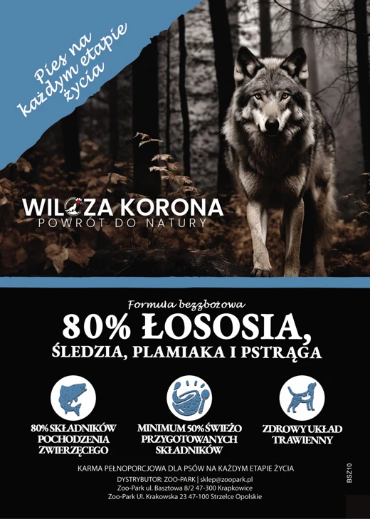 Etykieta Wilcza Korona: Cztery rybne smaki, Pies na każdym etapie życia